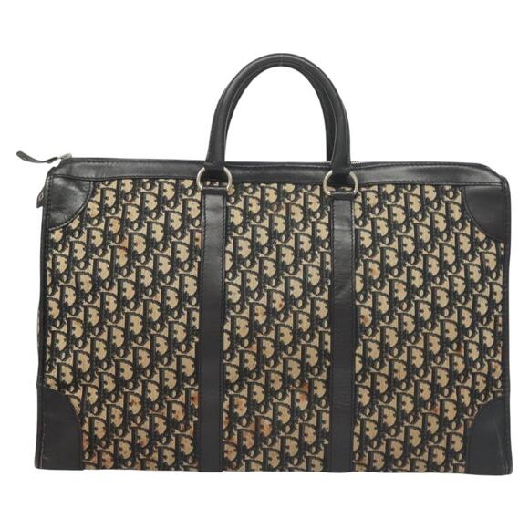 DIOR Trotter Canvas Hand Bag Navy Gold - Picture 2 of 12